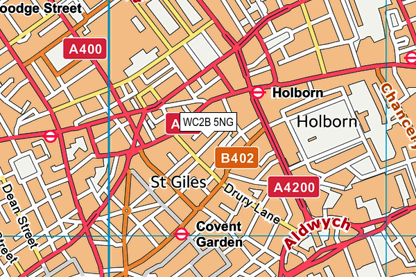 WC2B 5NG map - OS VectorMap District (Ordnance Survey)