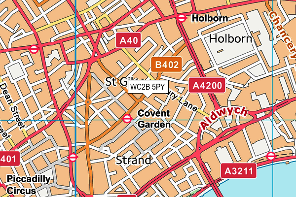 WC2B 5PY map - OS VectorMap District (Ordnance Survey)