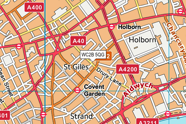WC2B 5QG map - OS VectorMap District (Ordnance Survey)