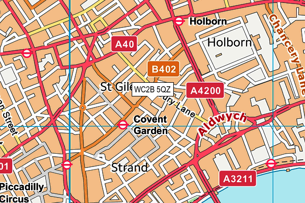 WC2B 5QZ map - OS VectorMap District (Ordnance Survey)