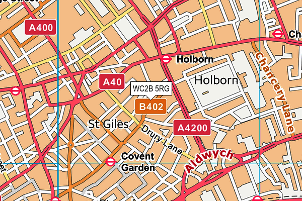 WC2B 5RG map - OS VectorMap District (Ordnance Survey)