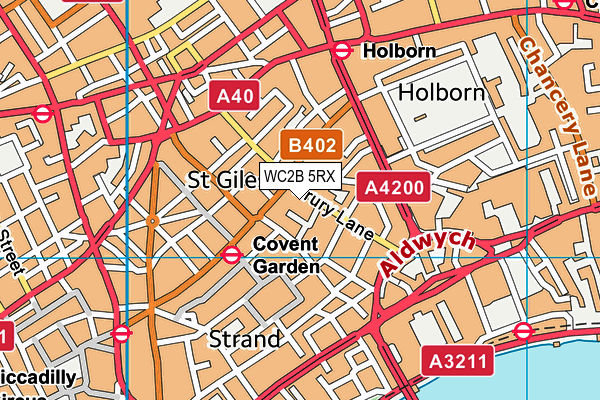 WC2B 5RX map - OS VectorMap District (Ordnance Survey)