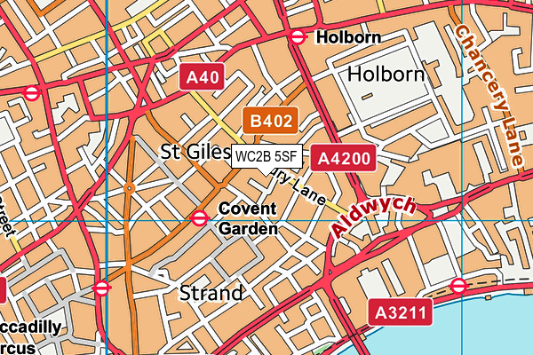 WC2B 5SF map - OS VectorMap District (Ordnance Survey)