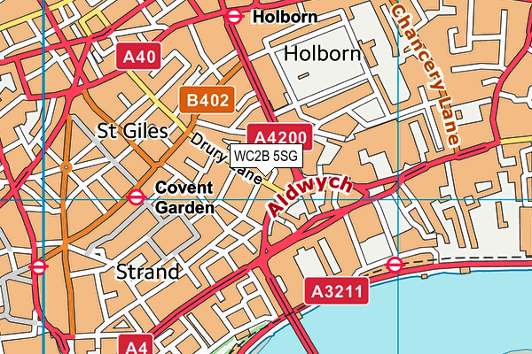 WC2B 5SG map - OS VectorMap District (Ordnance Survey)