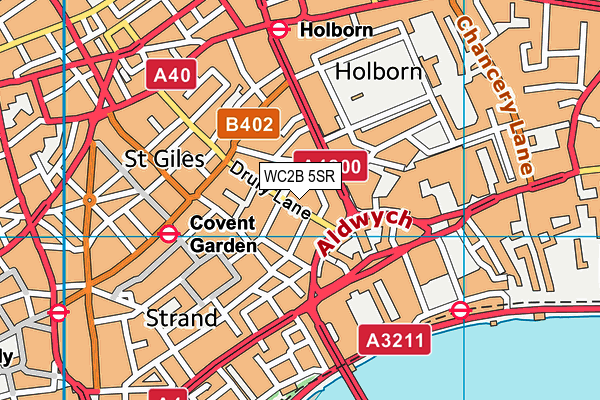 WC2B 5SR map - OS VectorMap District (Ordnance Survey)