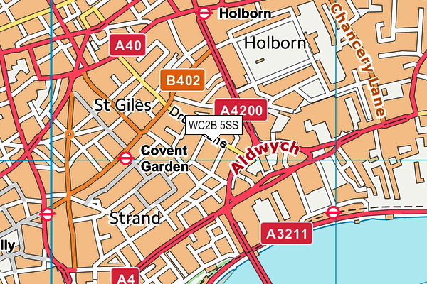 WC2B 5SS map - OS VectorMap District (Ordnance Survey)