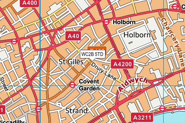 WC2B 5TD map - OS VectorMap District (Ordnance Survey)