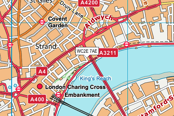 WC2E 7AE map - OS VectorMap District (Ordnance Survey)