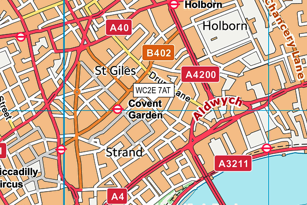 WC2E 7AT map - OS VectorMap District (Ordnance Survey)