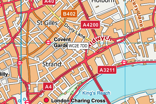 WC2E 7DD map - OS VectorMap District (Ordnance Survey)