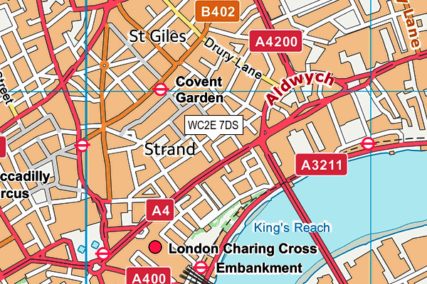 WC2E 7DS map - OS VectorMap District (Ordnance Survey)