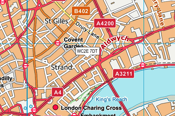 WC2E 7DT map - OS VectorMap District (Ordnance Survey)