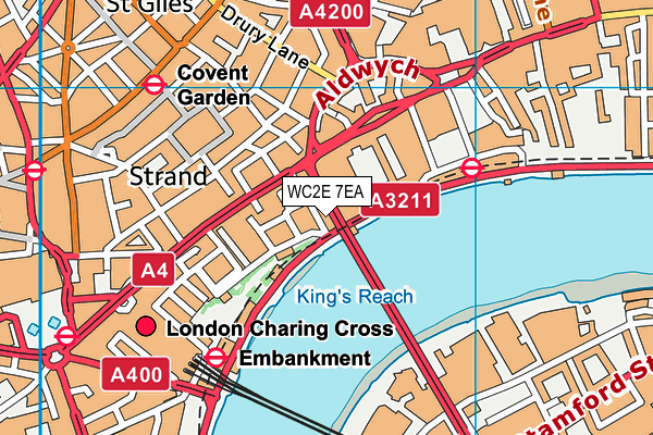 WC2E 7EA map - OS VectorMap District (Ordnance Survey)