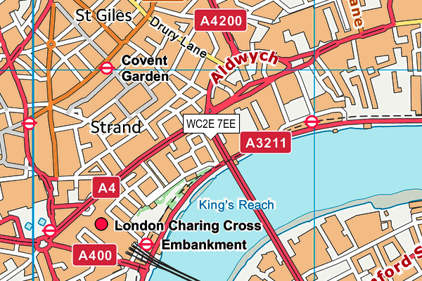 WC2E 7EE map - OS VectorMap District (Ordnance Survey)