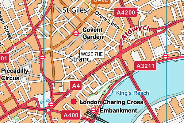 WC2E 7HE map - OS VectorMap District (Ordnance Survey)