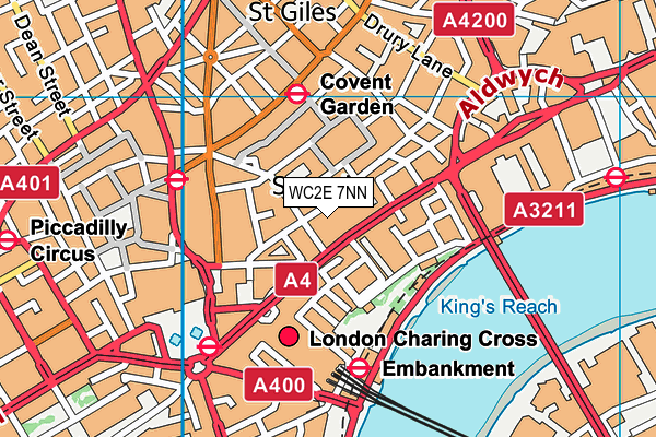 WC2E 7NN map - OS VectorMap District (Ordnance Survey)