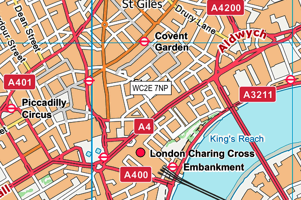 WC2E 7NP map - OS VectorMap District (Ordnance Survey)