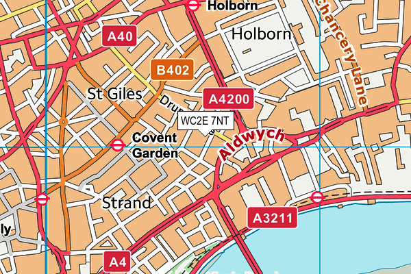 WC2E 7NT map - OS VectorMap District (Ordnance Survey)