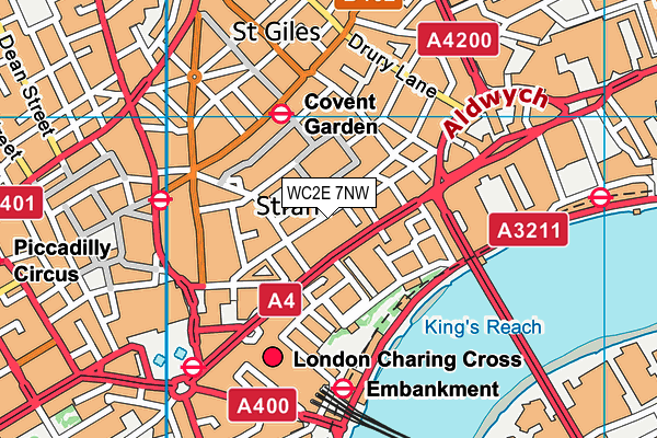 WC2E 7NW map - OS VectorMap District (Ordnance Survey)