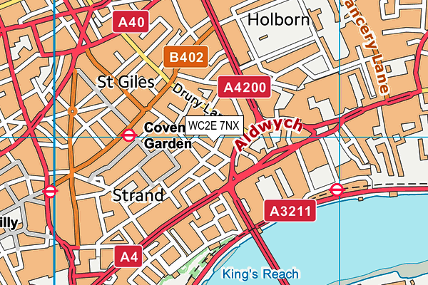 WC2E 7NX map - OS VectorMap District (Ordnance Survey)