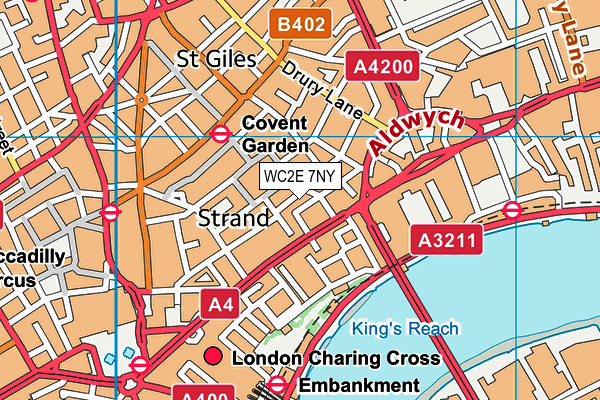 WC2E 7NY map - OS VectorMap District (Ordnance Survey)