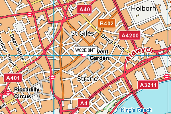 WC2E 8NT map - OS VectorMap District (Ordnance Survey)