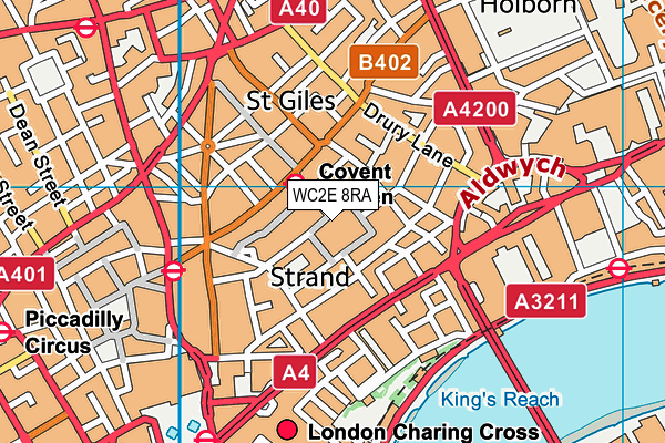 WC2E 8RA map - OS VectorMap District (Ordnance Survey)