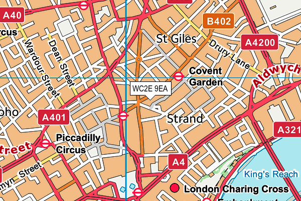 WC2E 9EA map - OS VectorMap District (Ordnance Survey)