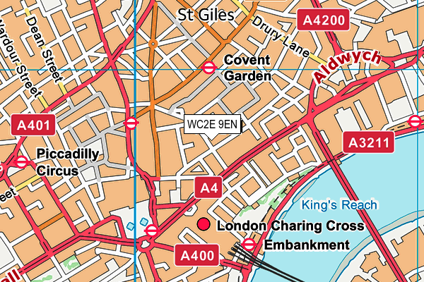 WC2E 9EN map - OS VectorMap District (Ordnance Survey)