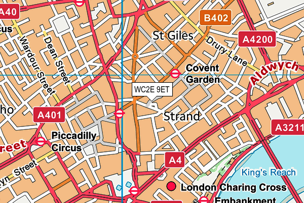 WC2E 9ET map - OS VectorMap District (Ordnance Survey)