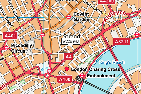 WC2E 9HJ map - OS VectorMap District (Ordnance Survey)