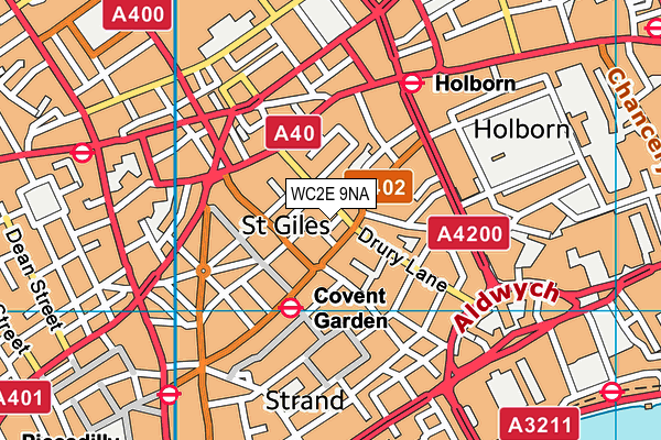 WC2E 9NA map - OS VectorMap District (Ordnance Survey)