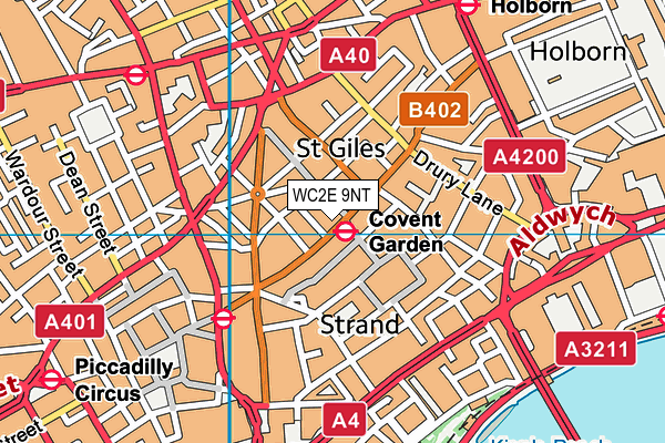 WC2E 9NT map - OS VectorMap District (Ordnance Survey)