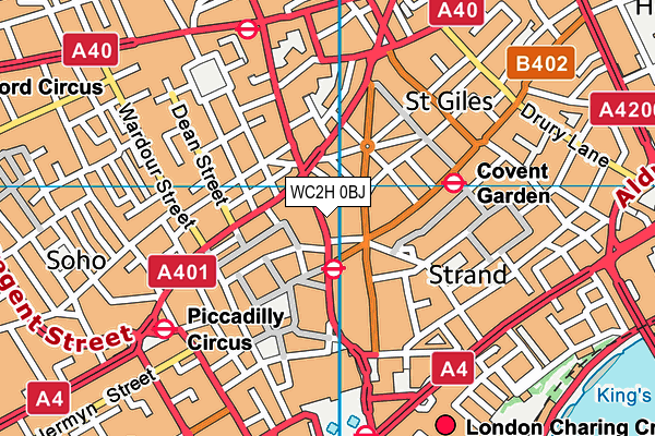 WC2H 0BJ map - OS VectorMap District (Ordnance Survey)