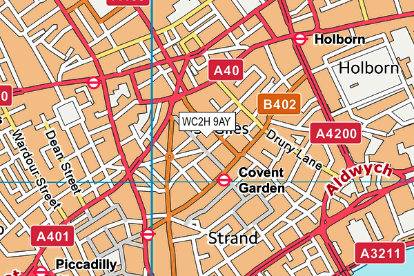 WC2H 9AY map - OS VectorMap District (Ordnance Survey)