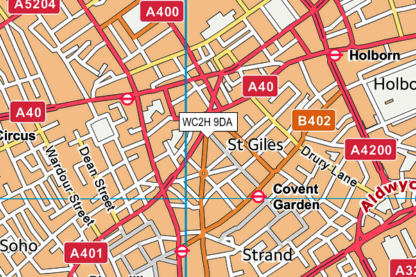 WC2H 9DA map - OS VectorMap District (Ordnance Survey)