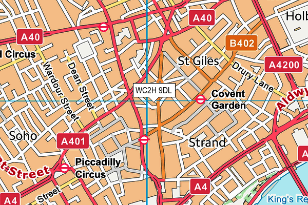 WC2H 9DL map - OS VectorMap District (Ordnance Survey)
