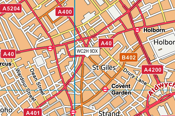 WC2H 9DX map - OS VectorMap District (Ordnance Survey)