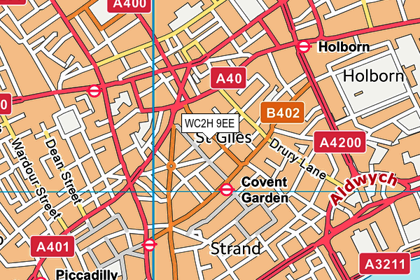 WC2H 9EE map - OS VectorMap District (Ordnance Survey)