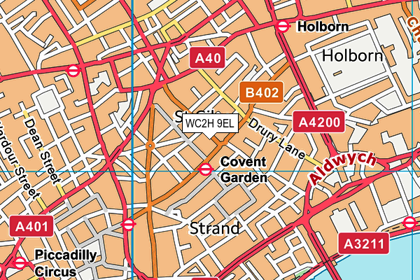 WC2H 9EL map - OS VectorMap District (Ordnance Survey)