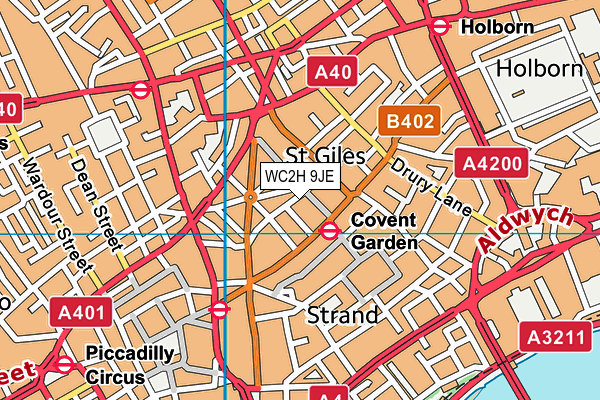 WC2H 9JE map - OS VectorMap District (Ordnance Survey)