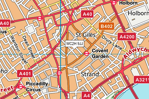 WC2H 9JJ map - OS VectorMap District (Ordnance Survey)