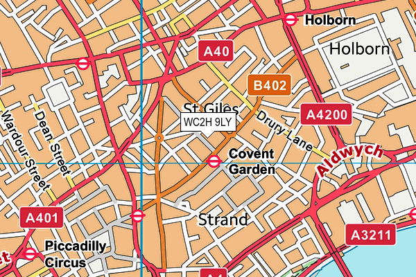 WC2H 9LY map - OS VectorMap District (Ordnance Survey)