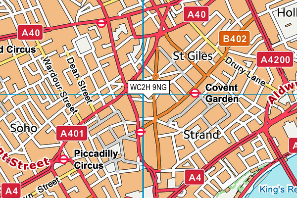 WC2H 9NG map - OS VectorMap District (Ordnance Survey)