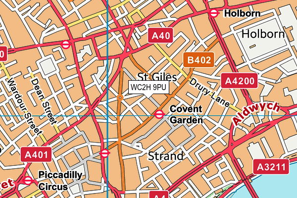 WC2H 9PU map - OS VectorMap District (Ordnance Survey)