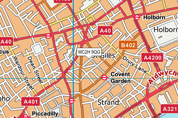 WC2H 9QG map - OS VectorMap District (Ordnance Survey)