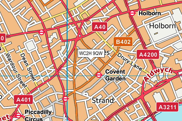 WC2H 9QW map - OS VectorMap District (Ordnance Survey)