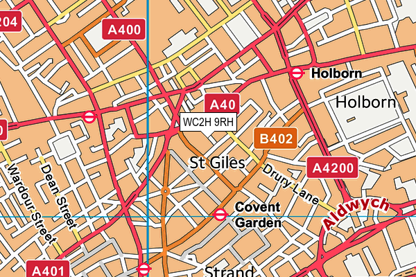 WC2H 9RH map - OS VectorMap District (Ordnance Survey)