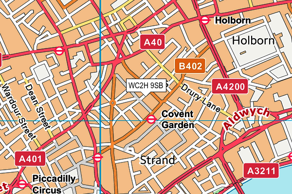 WC2H 9SB map - OS VectorMap District (Ordnance Survey)