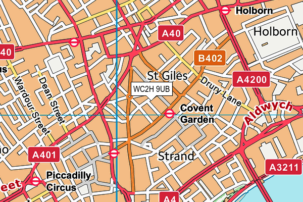 WC2H 9UB map - OS VectorMap District (Ordnance Survey)